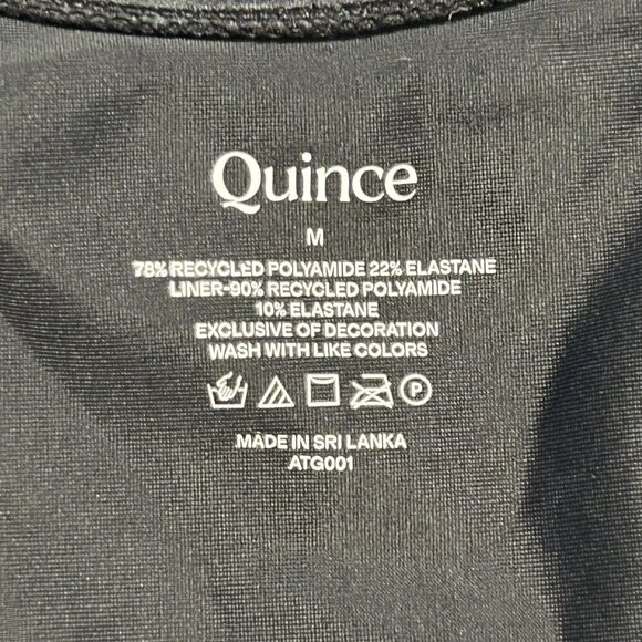 NWT Quince Medium Italian Cross-Back One Piece Swimsuit Black Swim Bathing Suit - Picture 3 of 9